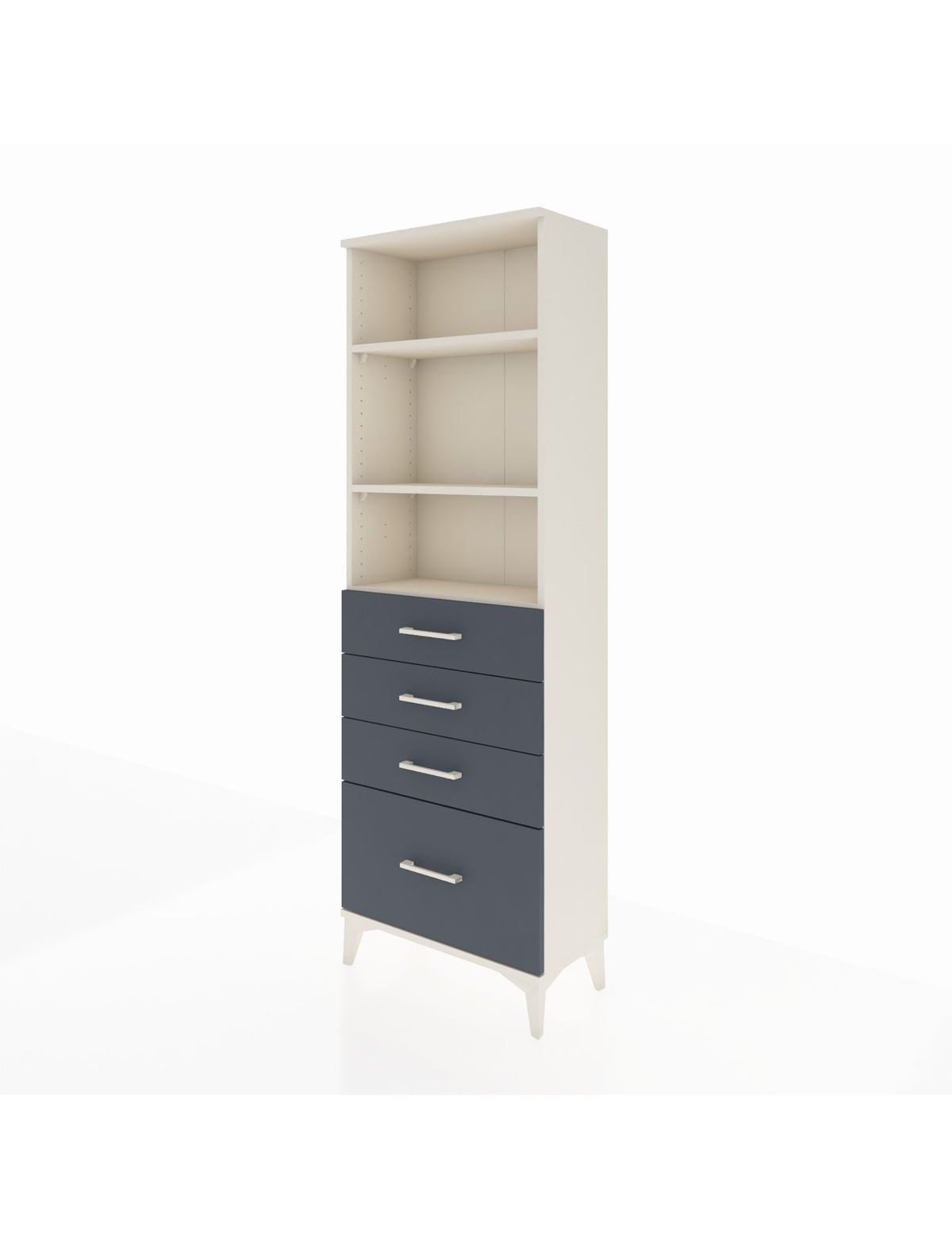 Arges Dolap 3 Raflı 4 Çekmeceli 60x30x182 - S23M041V2A