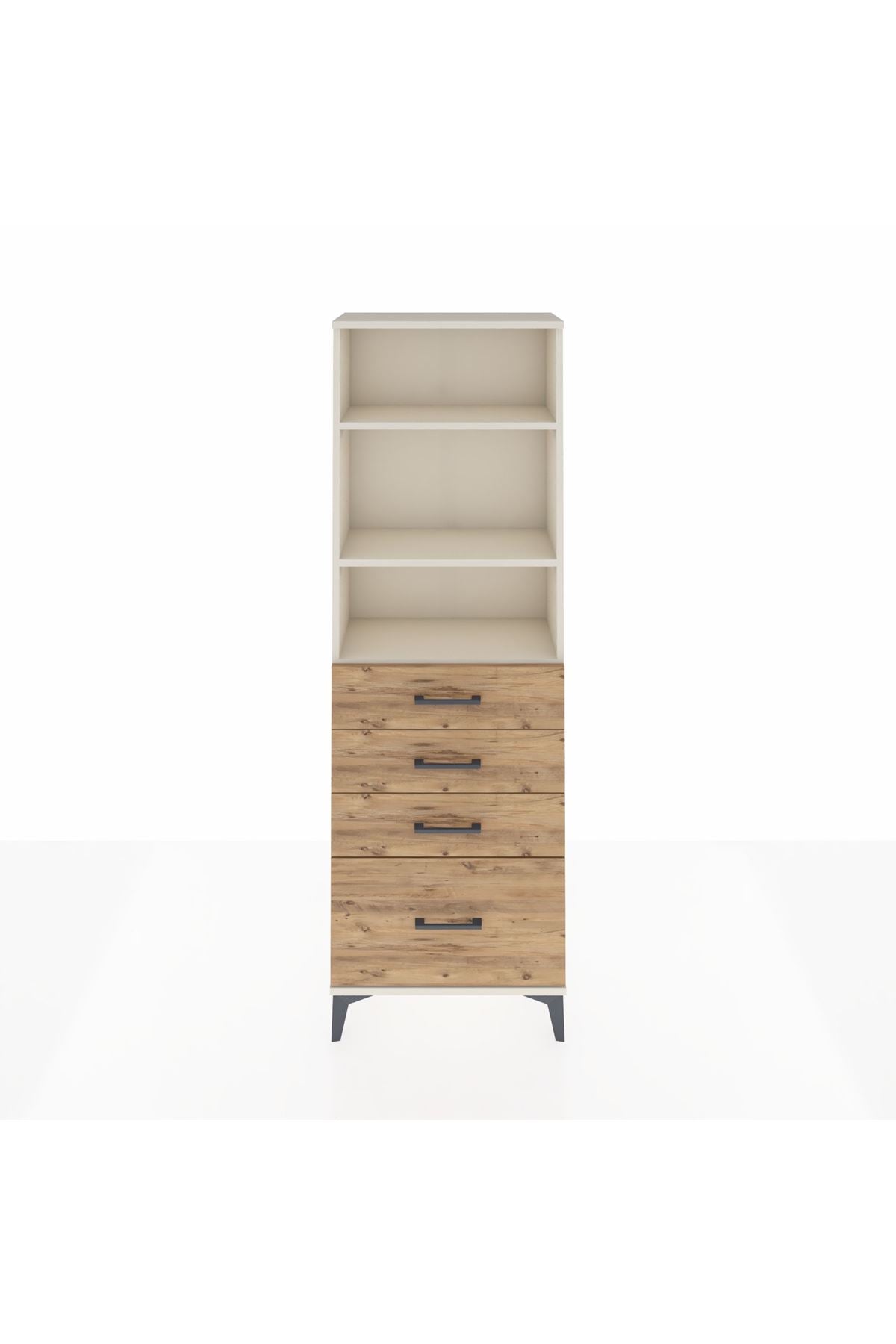 Arges Dolap 3 Raflı 4 Çekmeceli 60x30x182 Aytaşı-Çam