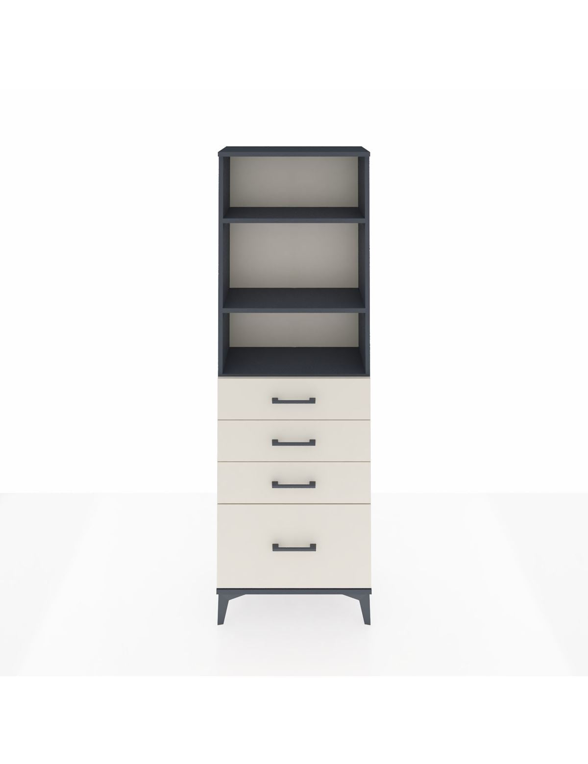 Arges Dolap 3 Raflı 4 Çekmeceli 60x30x182 Antrasit-Aytaşı