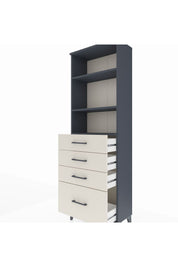 Arges Dolap 3 Raflı 4 Çekmeceli 60x30x182 Antrasit-Aytaşı