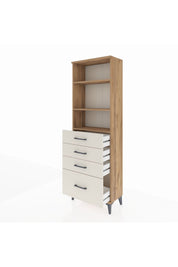 Arges Dolap 3 Raflı 4 Çekmeceli 60x30x182 Çam-Aytaşı