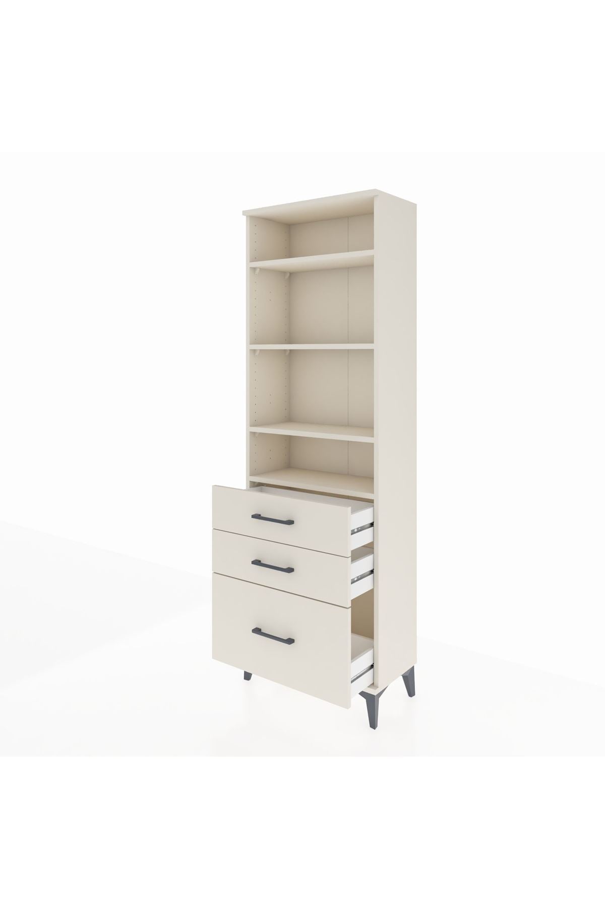 Arges Dolap 4 Raflı 3 Çekmeceli 60x30x182 Aytaşı-Aytaşı