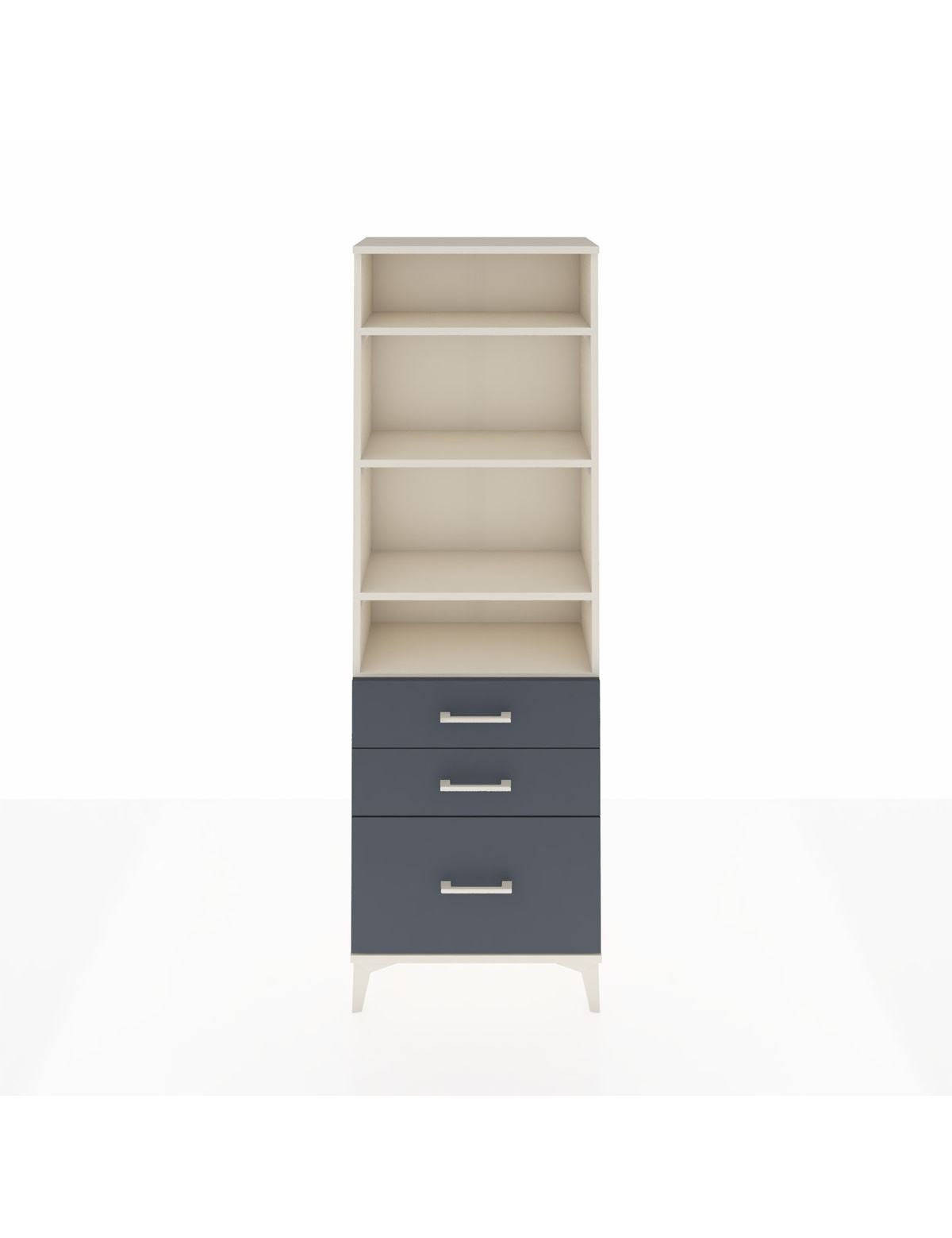 Arges Dolap 4 Raflı 3 Çekmeceli 60x30x182 Aytaşı-Antrasit