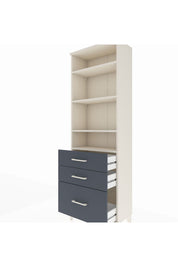 Arges Dolap 4 Raflı 3 Çekmeceli 60x30x182 Aytaşı-Antrasit