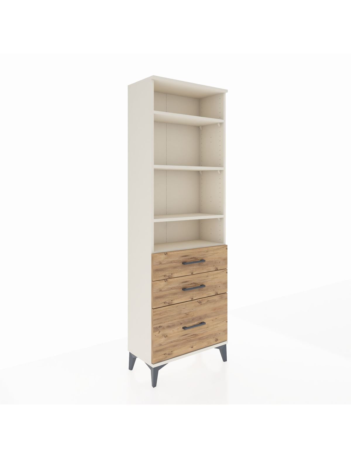 Arges Dolap 4 Raflı 3 Çekmeceli 60x30x182 Aytaşı-Çam