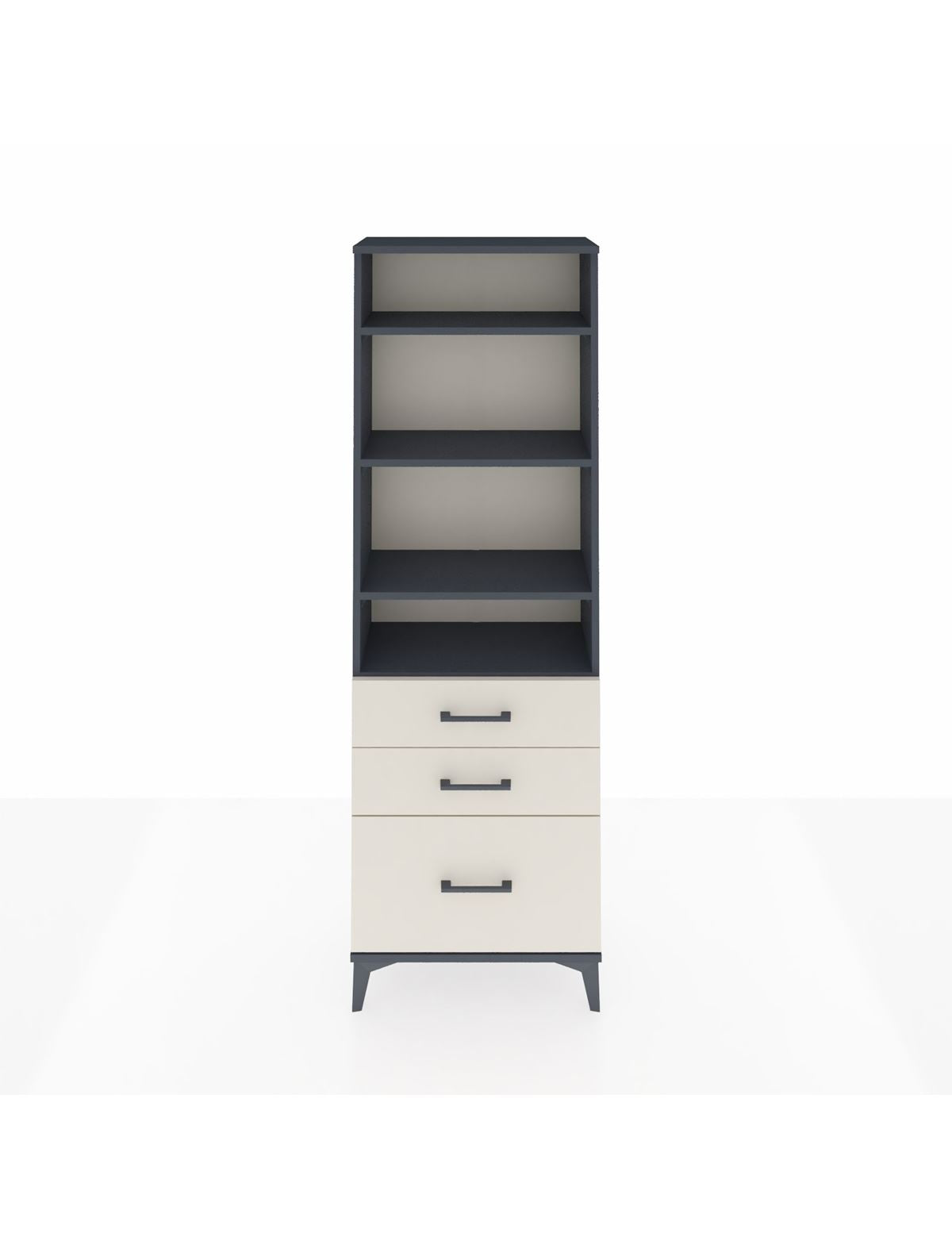 Arges Dolap 4 Raflı 3 Çekmeceli 60x30x182 Antrasit-Aytaşı