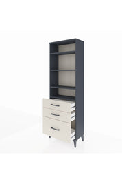 Arges Dolap 4 Raflı 3 Çekmeceli 60x30x182 Antrasit-Aytaşı