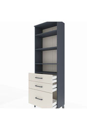 Arges Dolap 4 Raflı 3 Çekmeceli 60x30x182 Antrasit-Aytaşı