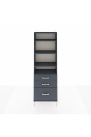Arges Dolap 4 Raflı 3 Çekmeceli 60x30x182 Antrasit-Antrasit