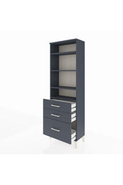 Arges Dolap 4 Raflı 3 Çekmeceli 60x30x182 Antrasit-Antrasit