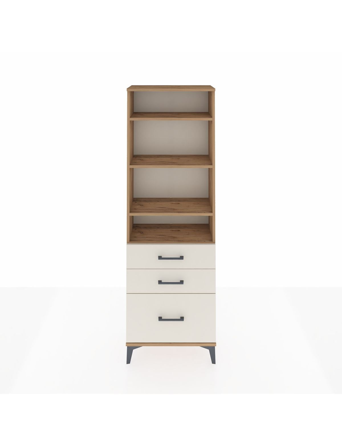 Arges Dolap 4 Raflı 3 Çekmeceli 60x30x182 Çam-Aytaşı