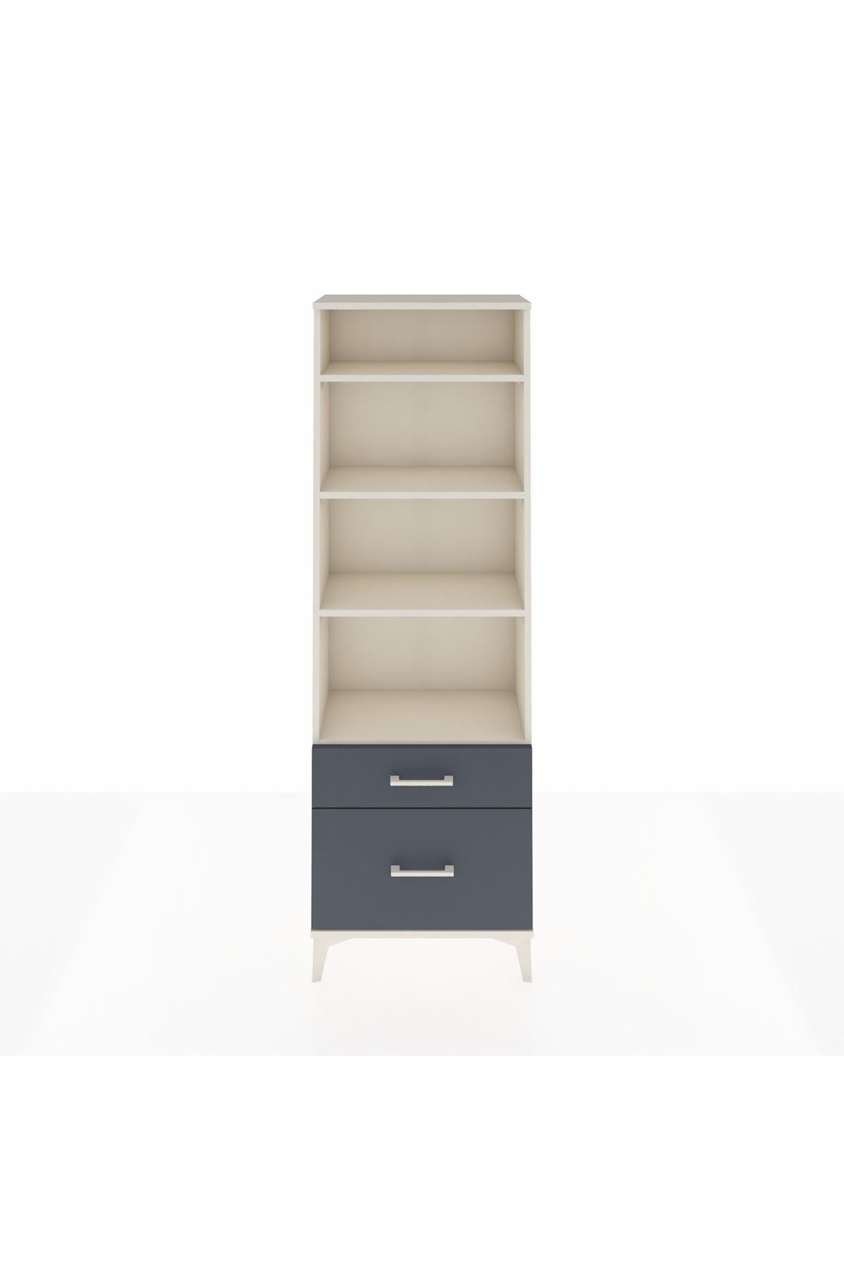 Arges Dolap 4 Raflı 2 Çekmeceli 60x30x182 Aytaşı-Antrasit