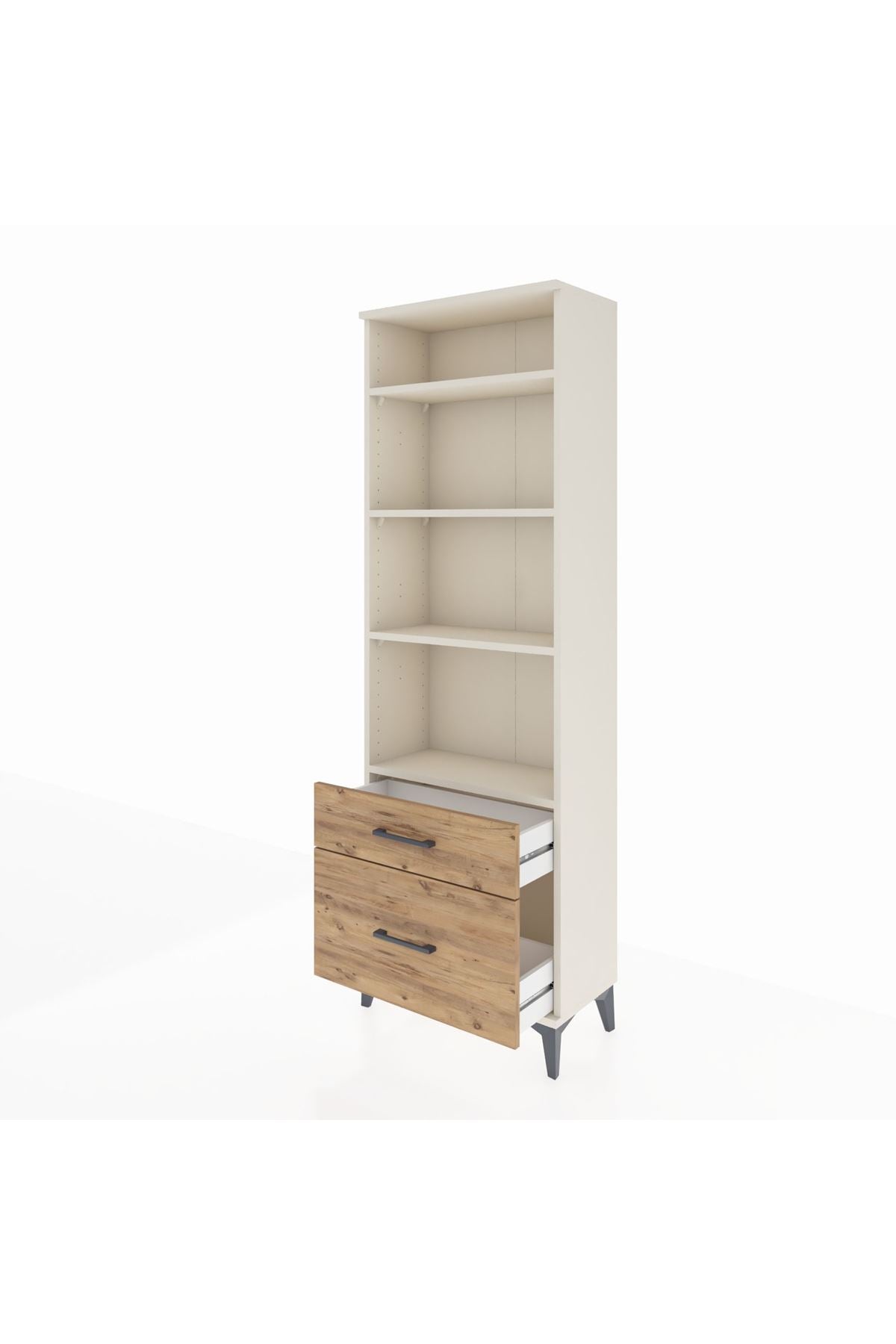 Arges Dolap 4 Raflı 2 Çekmeceli 60x30x182 Aytaşı-Çam