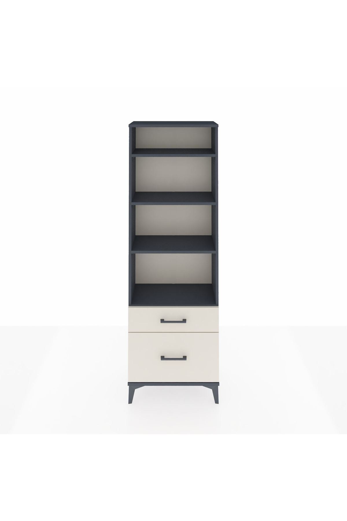 Arges Dolap 4 Raflı 2 Çekmeceli 60x30x182 Antrasit-Aytaşı