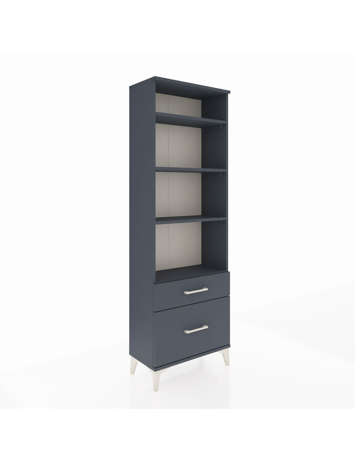 Arges Dolap 4 Raflı 2 Çekmeceli 60x30x182 Antrasit-Antrasit