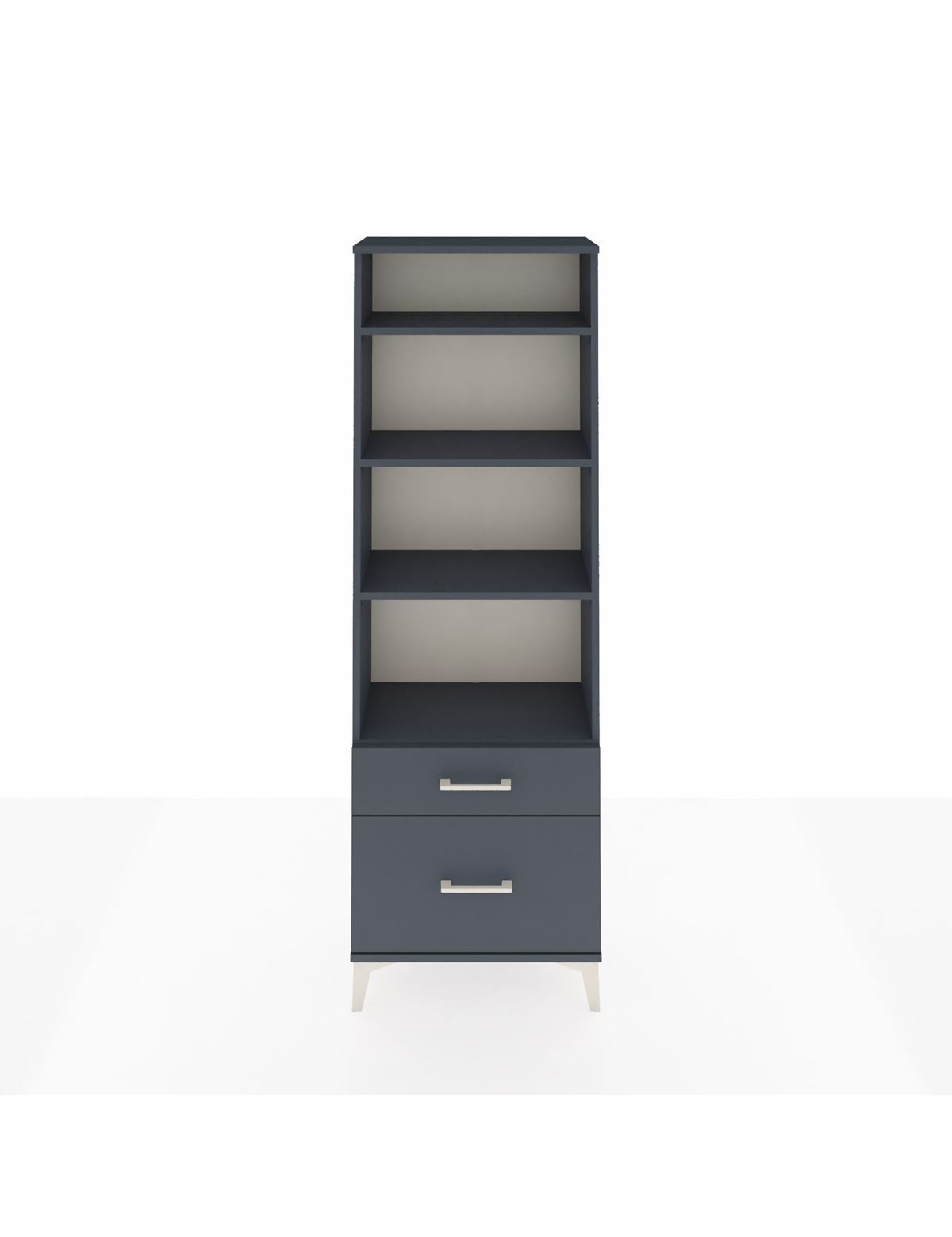 Arges Dolap 4 Raflı 2 Çekmeceli 60x30x182 Antrasit-Antrasit