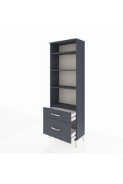 Arges Dolap 4 Raflı 2 Çekmeceli 60x30x182 Antrasit-Antrasit