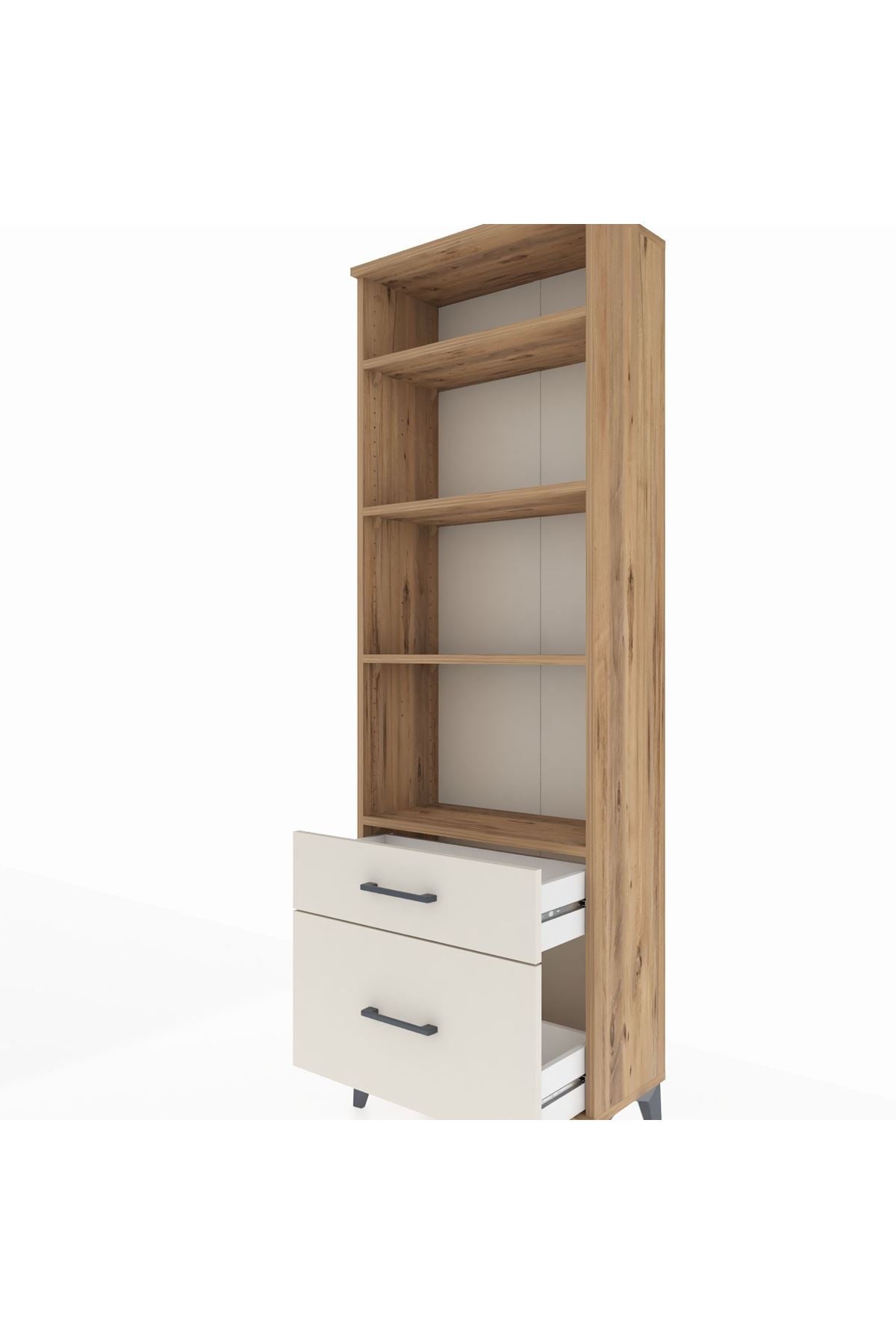 Arges Dolap 4 Raflı 2 Çekmeceli 60x30x182 Çam-Aytaşı