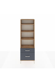 Arges Dolap 4 Raflı 2 Çekmeceli 60x30x182 Çam-Antrasit