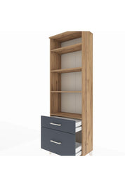 Arges Dolap 4 Raflı 2 Çekmeceli 60x30x182 Çam-Antrasit