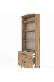 Arges Dolap 4 Raflı 2 Çekmeceli 60x30x182 Çam-Çam