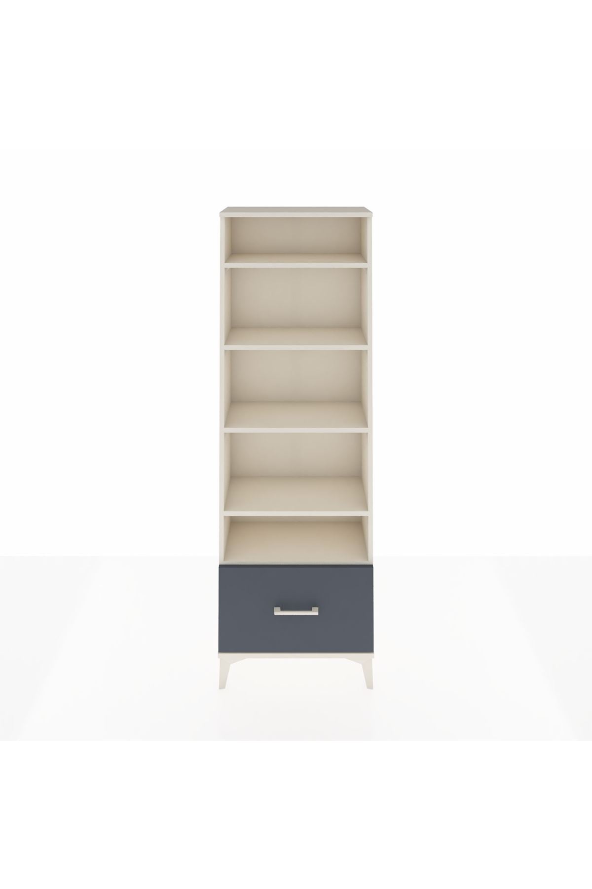 Arges Dolap 5 Raflı Tek Çekmeceli 60x30x182 Aytaşı-Antrasit