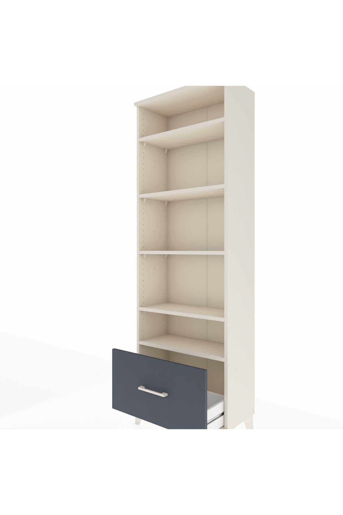 Arges Dolap 5 Raflı Tek Çekmeceli 60x30x182 Aytaşı-Antrasit