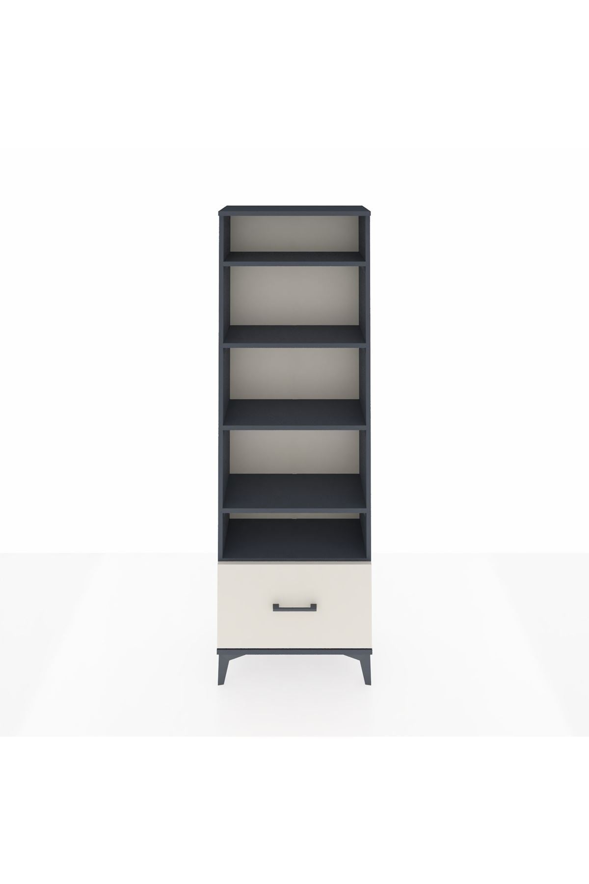 Arges Dolap 5 Raflı Tek Çekmeceli 60x30x182 Antrasit-Aytaşı