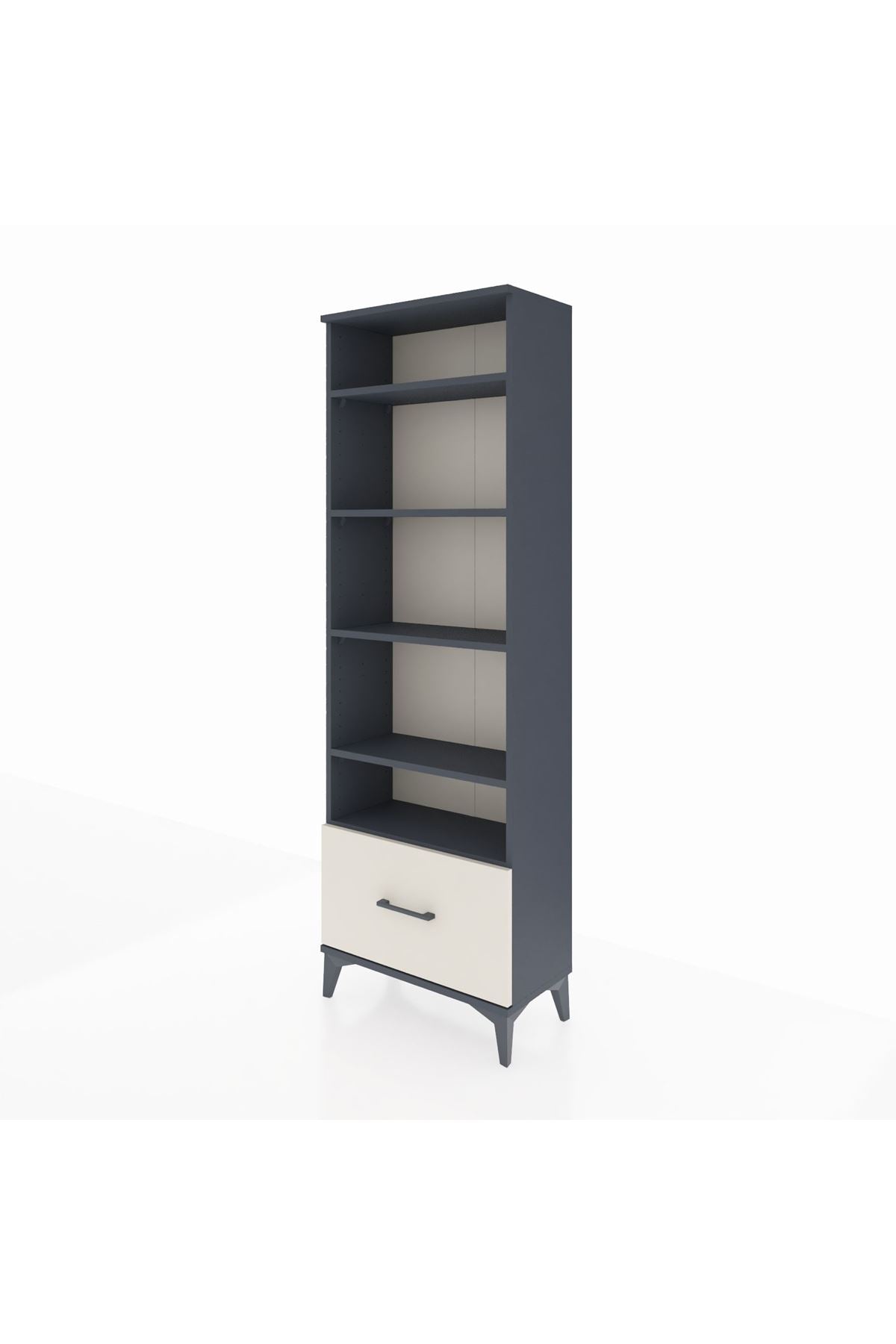 Arges Dolap 5 Raflı Tek Çekmeceli 60x30x182 Antrasit-Aytaşı