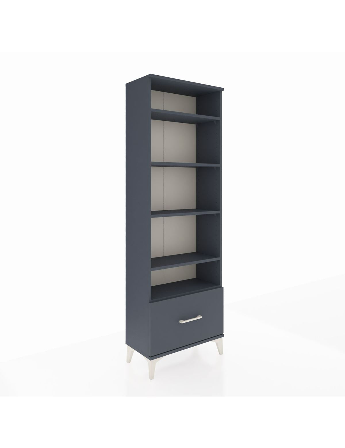 Arges Dolap 5 Raflı Tek Çekmeceli 60x30x182 Antrasit-Antrasit