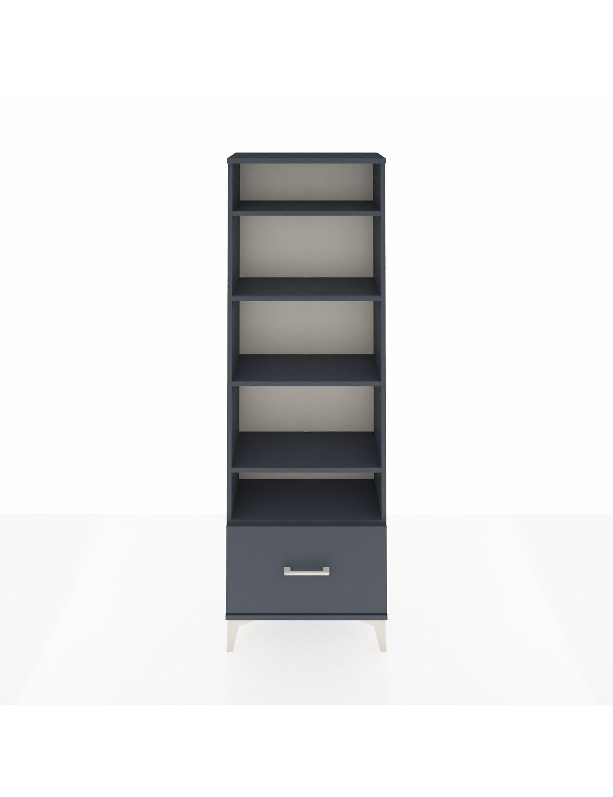 Arges Dolap 5 Raflı Tek Çekmeceli 60x30x182 Antrasit-Antrasit