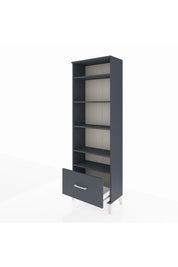 Arges Dolap 5 Raflı Tek Çekmeceli 60x30x182 Antrasit-Antrasit