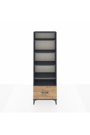 Arges Dolap 5 Raflı Tek Çekmeceli 60x30x182 Antrasit-Çam