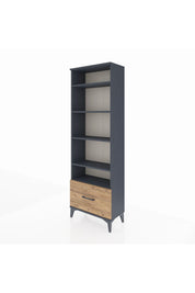 Arges Dolap 5 Raflı Tek Çekmeceli 60x30x182 Antrasit-Çam