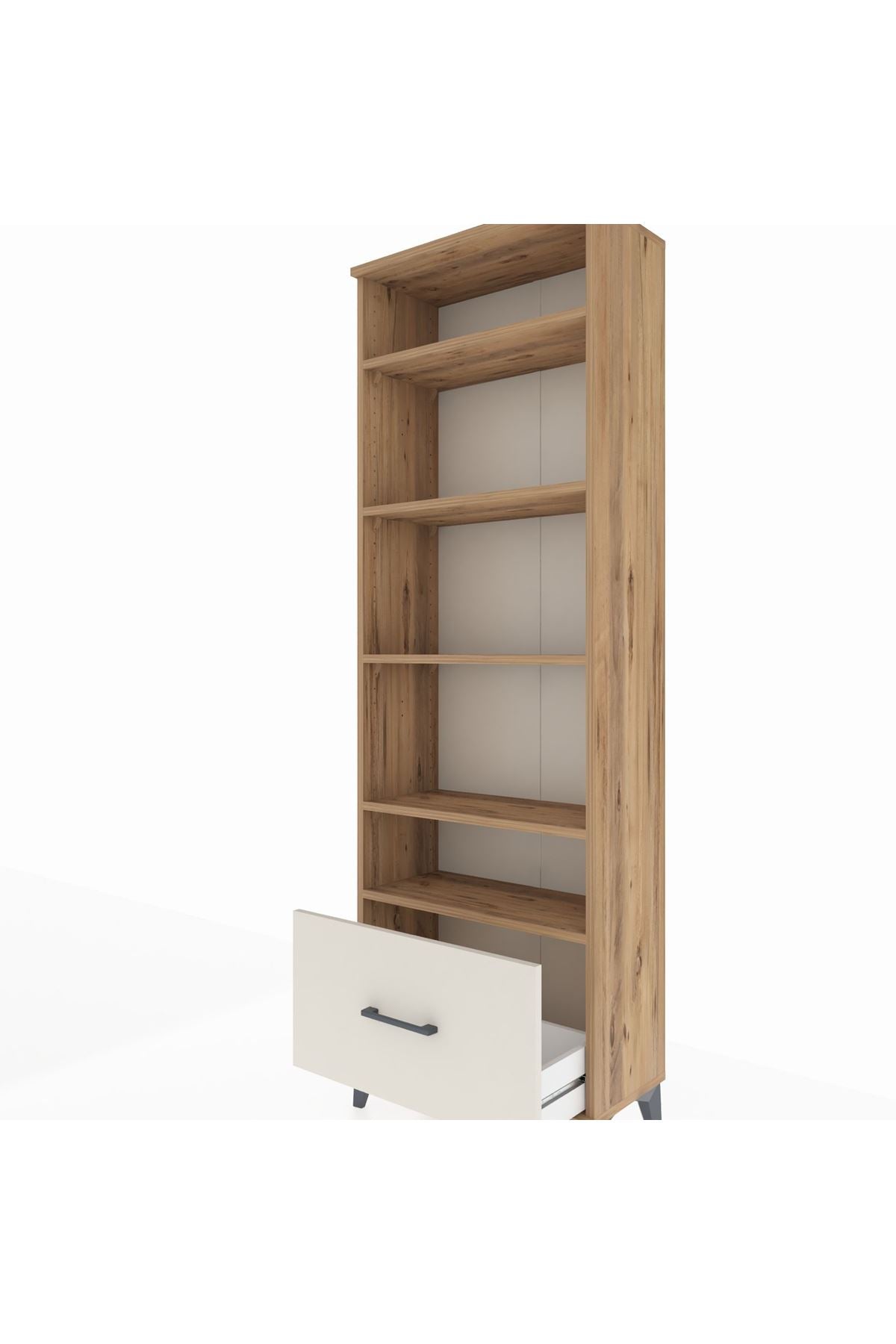 Arges Dolap 5 Raflı Tek Çekmeceli 60x30x182 Çam-Aytaşı