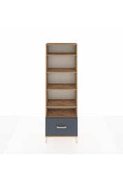 Arges Dolap 5 Raflı Tek Çekmeceli 60x30x182 Çam-Antrasit