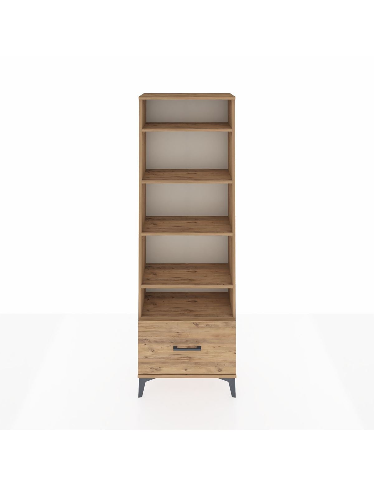 Arges Dolap 5 Raflı Tek Çekmeceli 60x30x182 Çam-Çam