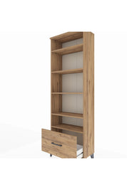 Arges Dolap 5 Raflı Tek Çekmeceli 60x30x182 Çam-Çam