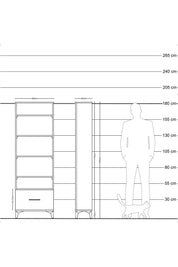 Arges Dolap 5 Raflı Tek Çekmeceli 60x30x182 Çam-Çam