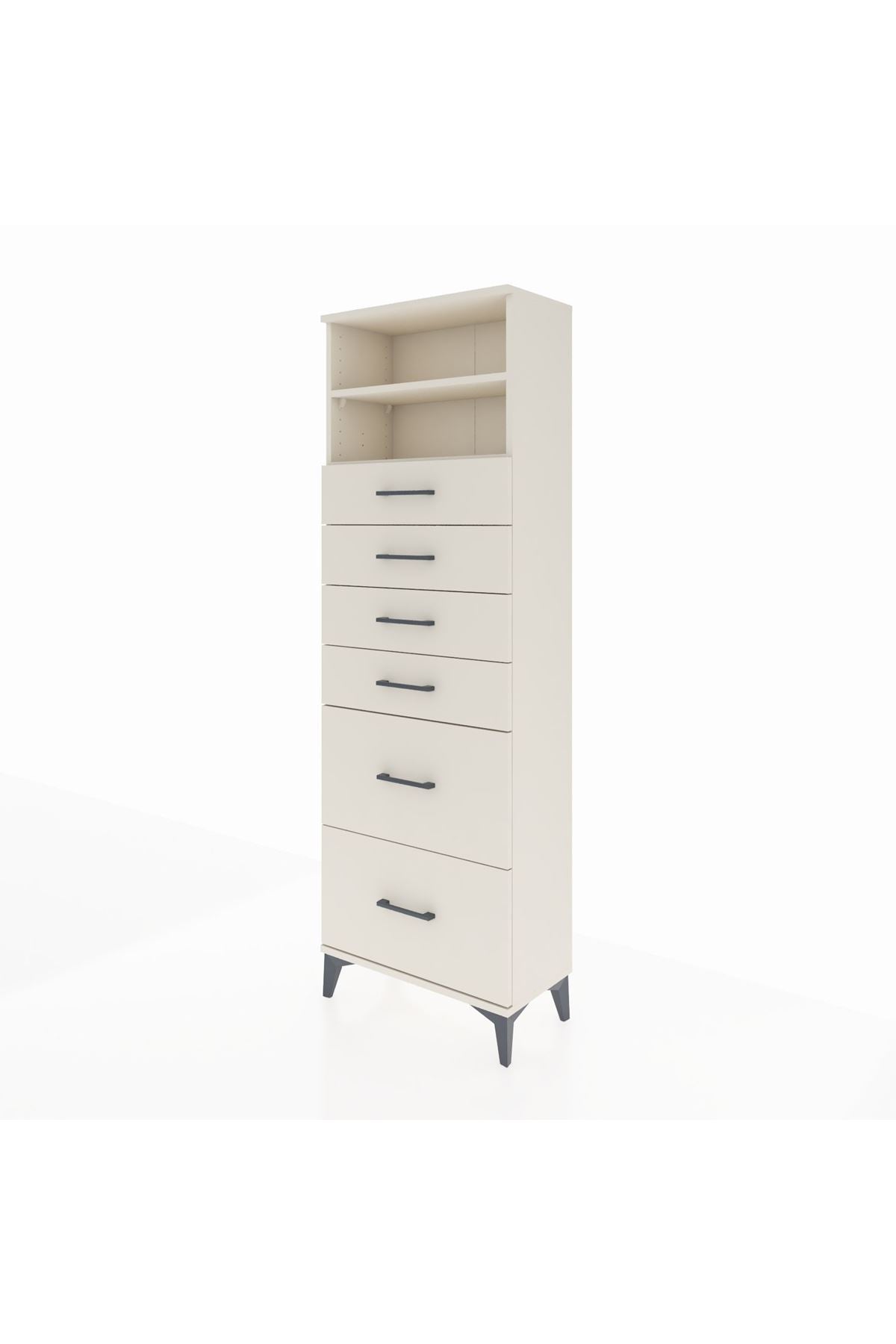 Arges Dolap 2 Raflı 6 Çekmeceli 60x30x182 - S23M045V1A