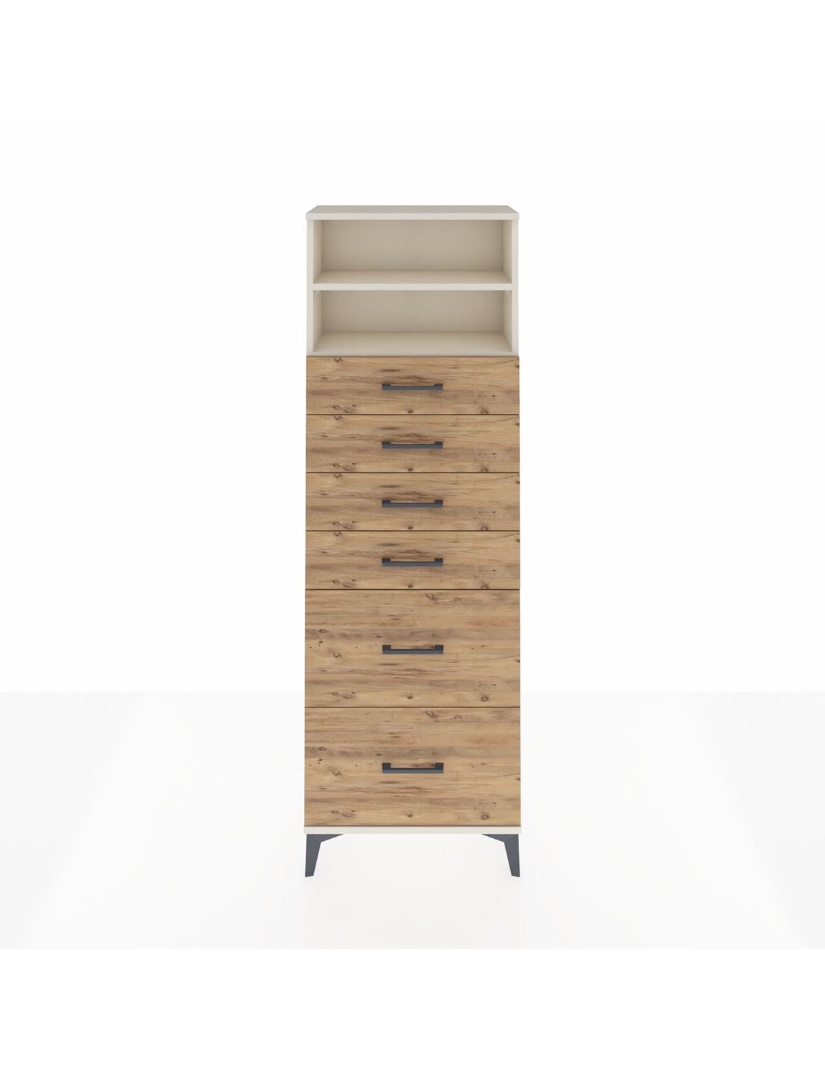 Arges Dolap 2 Raflı 6 Çekmeceli 60x30x182 Aytaşı-Çam