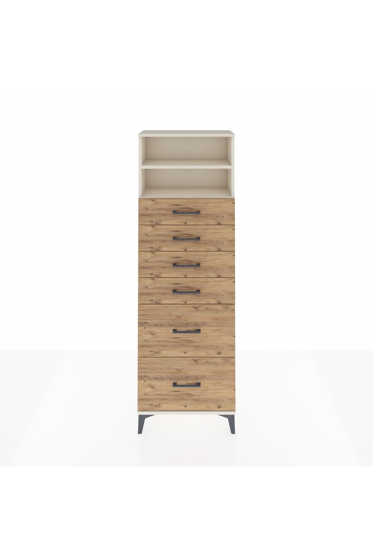 Arges Dolap 2 Raflı 6 Çekmeceli 60x30x182 Aytaşı-Çam