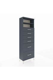 Arges Dolap 2 Raflı 6 Çekmeceli 60x30x182 Antrasit-Antrasit