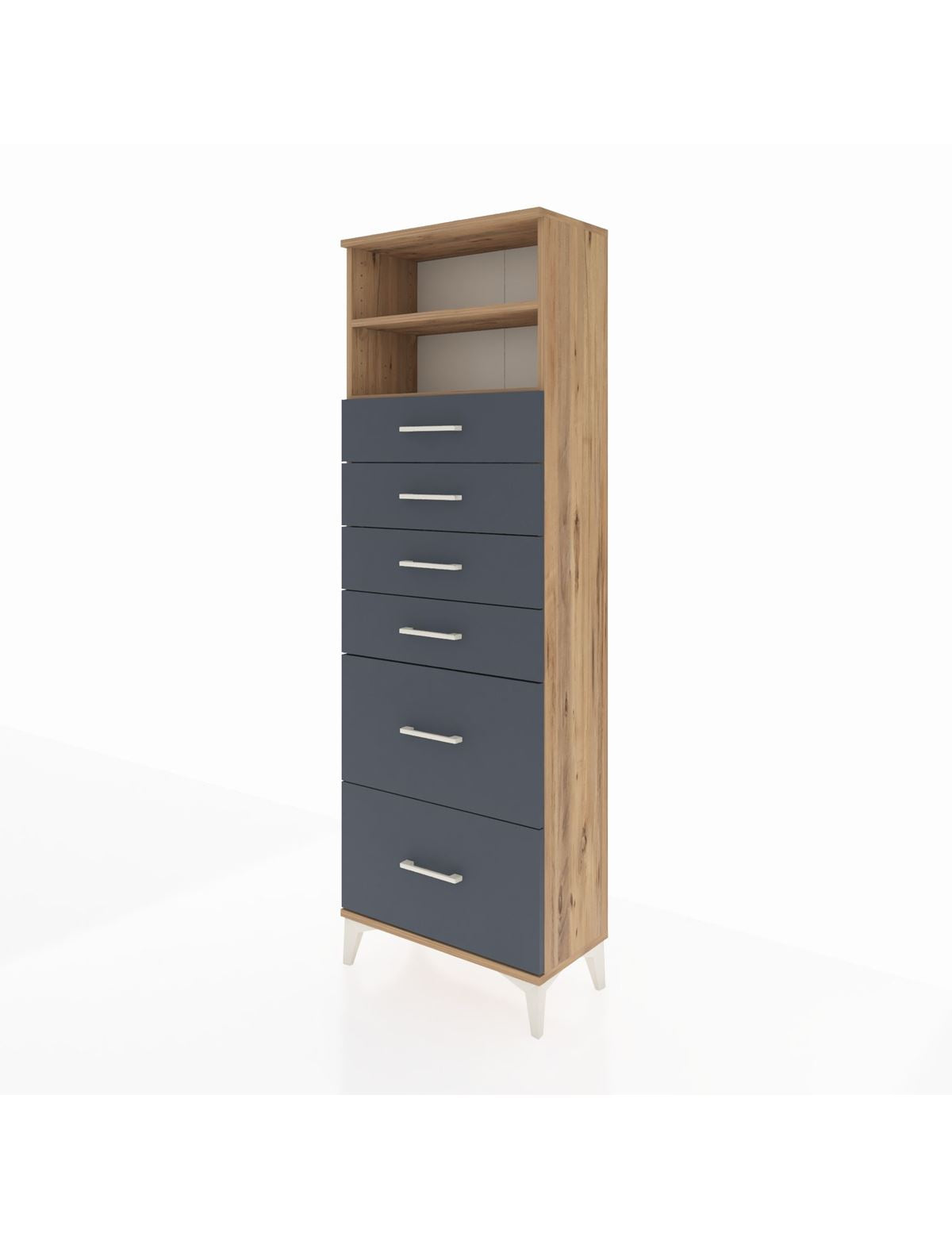 Arges Dolap 2 Raflı 6 Çekmeceli 60x30x182 - S23M045V8A