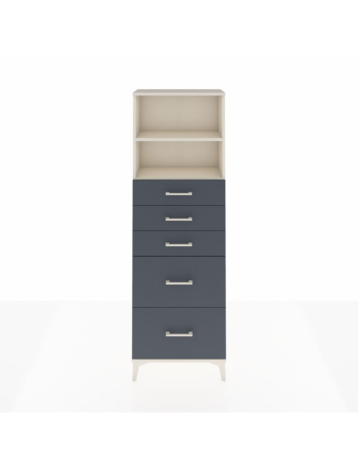 Arges Dolap 2 Raflı 5 Çekmeceli 60x30x182 Aytaşı-Antrasit