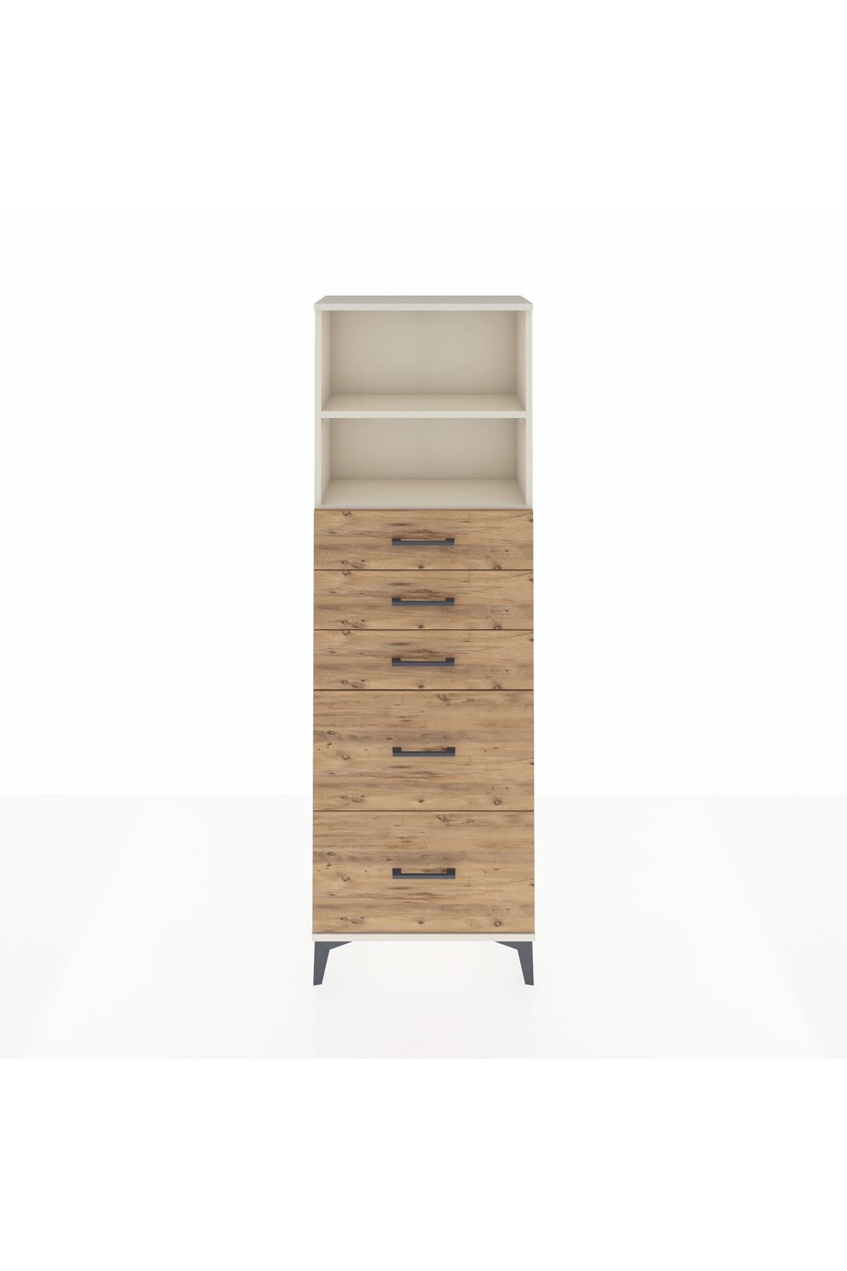 Arges Dolap 2 Raflı 5 Çekmeceli 60x30x182 Aytaşı-Çam