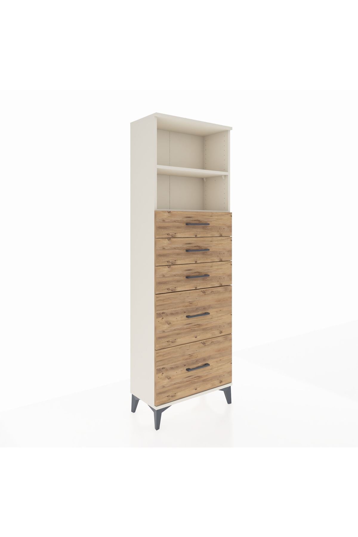 Arges Dolap 2 Raflı 5 Çekmeceli 60x30x182 Aytaşı-Çam