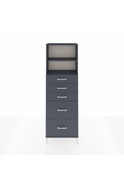 Arges Dolap 2 Raflı 5 Çekmeceli 60x30x182 Antrasit-Antrasit