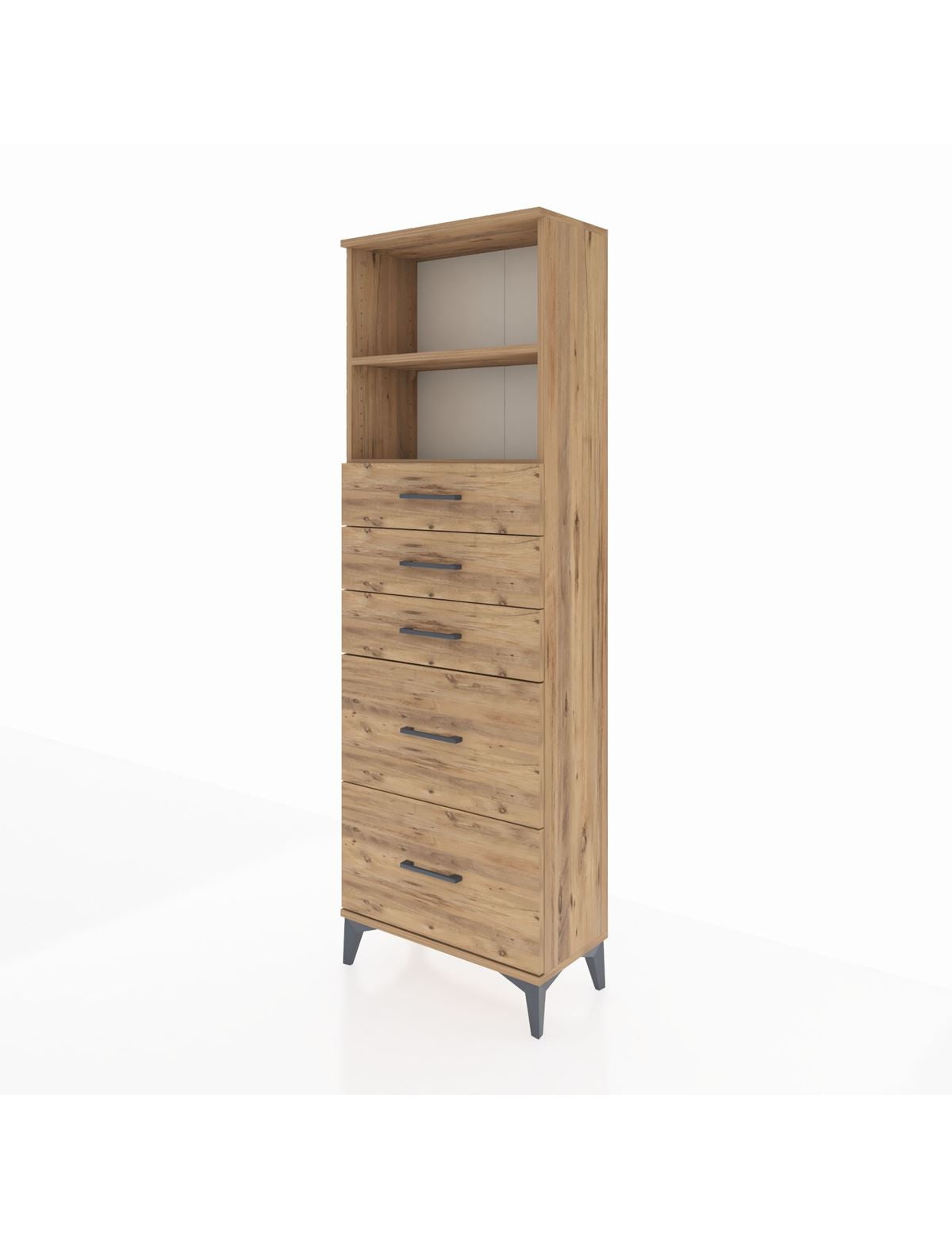 Arges Dolap 2 Raflı 5 Çekmeceli 60x30x182 - S23M046V9A