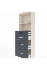 Arges Dolap 2 Raflı 4 Çekmeceli 60x30x182 Aytaşı-Antrasit